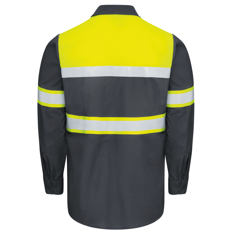 Red Kap Hi Visability LS Colorblock Ripstop Work Shirt - SY70
