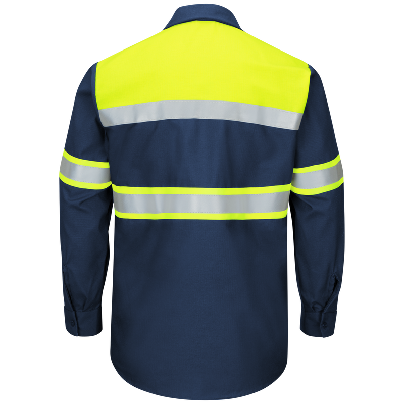 Red Kap Hi Visability LS Colorblock Ripstop Work Shirt - SY70