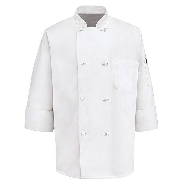 Red Kap Eight Knot-Button Chef Coat - 0414WH