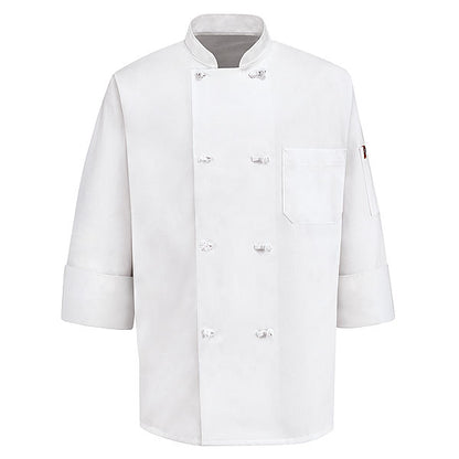 Red Kap Eight Knot-Button Chef Coat - 0414WH