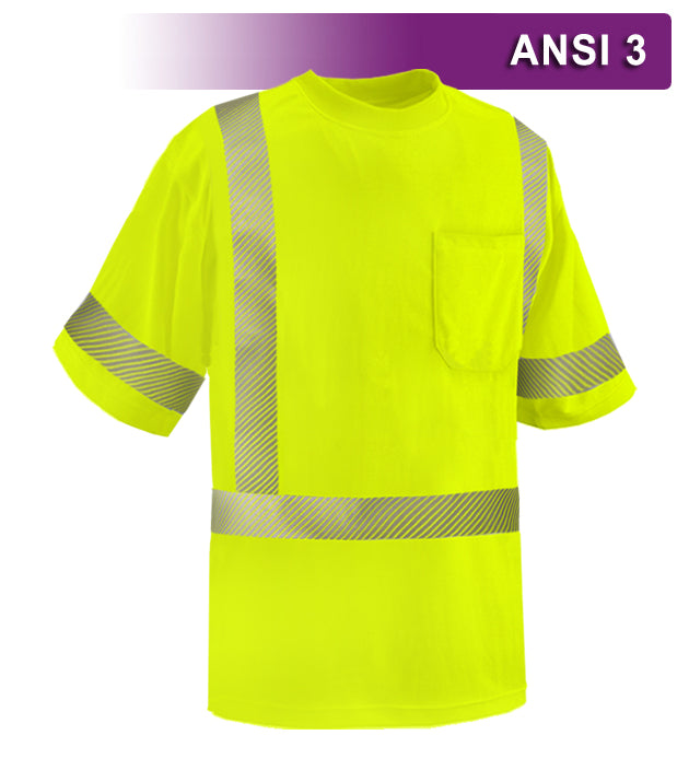 Reflective Apparel Safety Shirt: Hi Vis Pocket Shirt: Birdseye