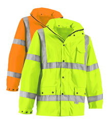 Reflective Apparel Safety Jacket: Hi Vis Parka: Breathable Waterproof Hooded: (VEA-431-ST)-2