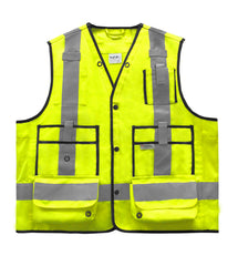 Reflective Apparel Surveyor Vest: Hi Vis Multi-Pocket Vest: Woven (VEA-507-ST)