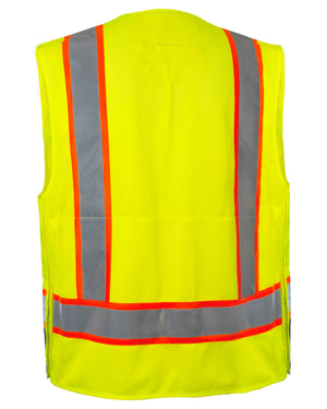 Reflective Apparel Surveyor Vest: Hi Vis 5-Point Breakaway Multi-Pocket Vest (RAF-537-GT)