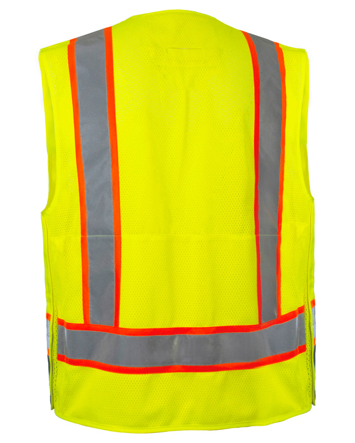 Reflective Apparel Surveyor Vest: Hi Vis 5-Point Breakaway Multi-Pocket Vest (RAF-537-GT)