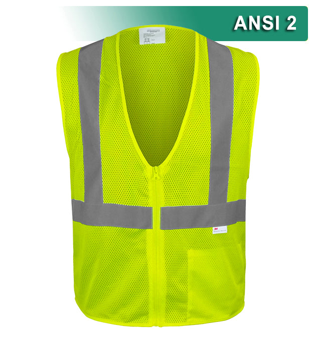 Reflective Apparel Economy Safety Vest: Hi Vis Vest: Zippered Mesh: ANSI 2 (RAF-581-ET)
