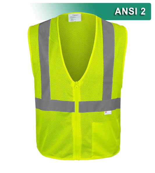 Reflective Apparel Economy Safety Vest: Hi Vis Vest: Zippered Mesh: ANSI 2 (RAF-581-ET)