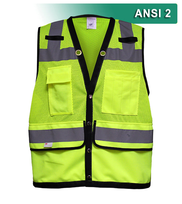 Reflective Apparel Multi-Pocket Safety Vest: Hi-Vis Mesh Vest: Surveyor (RAF-587-ET)