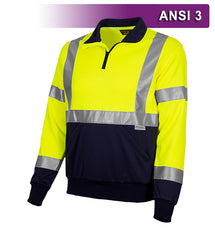 Reflective Apparel Hi Vis 2-Tone Quarter Zip Fleece: 7 oz. Lime & Navy (RAF-605-GT)