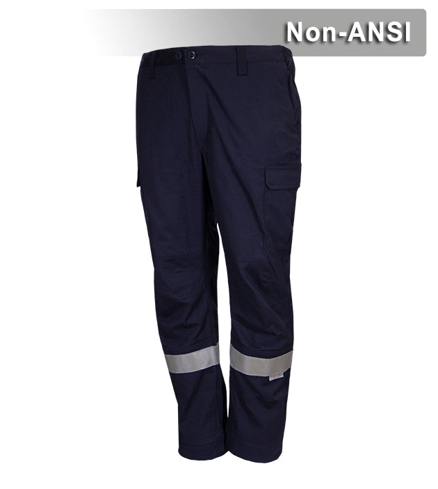 Reflective Apparel Work Safety Pants: Navy 100% Cotton Cargo Pants: Reflective (VEA-720-ST)