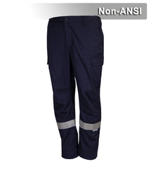 Reflective Apparel Work Safety Pants: Navy 100% Cotton Cargo Pants: Reflective (VEA-720-ST)