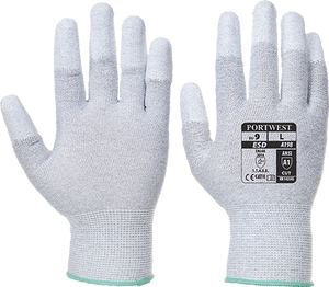 Portwest Antistatic PU Fingertip Glove (A198) (Pack of 10)