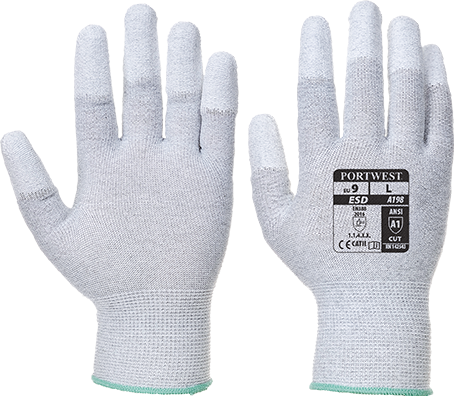 Portwest Antistatic PU Fingertip Glove (A198) (Pack of 10)