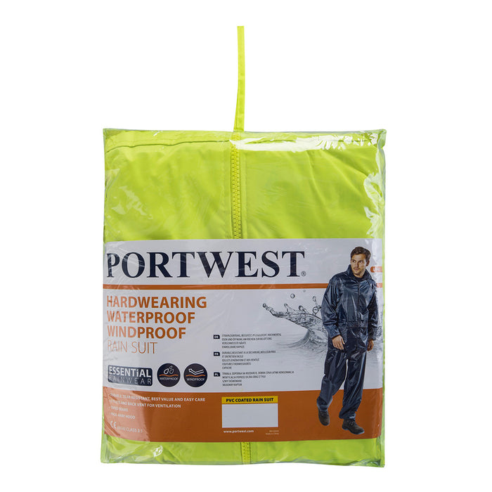 Portwest Essentials Rainsuit (2 Piece Suit) (L440YER)