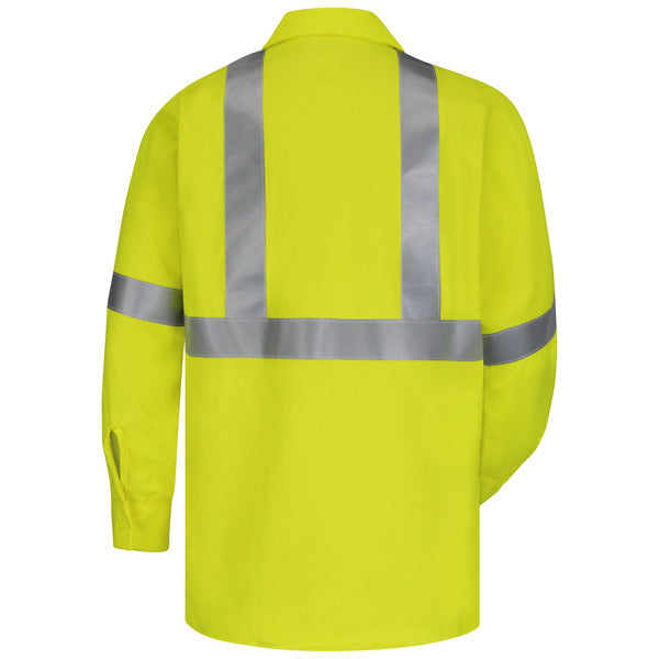 Bulwark Hi-Visibility Flame-Resistant Long Sleeve Work Shirt Cat 2- (SMW4)