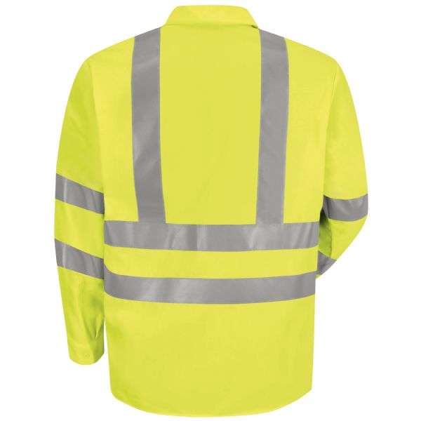 Red Kap Long Sleeve Hi-Vis Work Shirt: Class 3 Level 2 - SS14