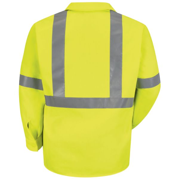 Red Kap Long Sleeve Hi-Visibility Work Shirt: Class 2 Level 2 - SS14