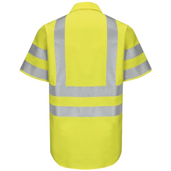 Red Kap Short Sleeve Hi-Visibility Ripstop Work Shirt: Class 3 Level 2 - SY24AB