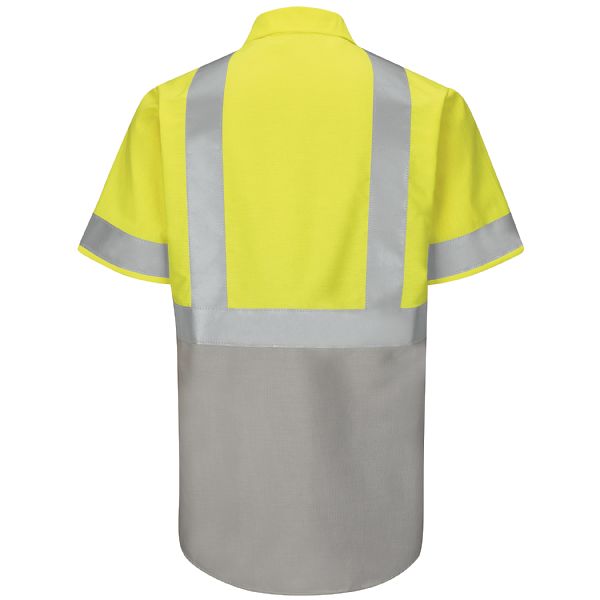 Red Kap Short Sleeve Hi-Visibility Color Block Work Shirt: Class 2 Level 2 - SY24