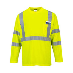 Portwest Hi-Vis Long Sleeve Pocket T-Shirt (S191)