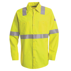Bulwark Hi-Visibility Flame-Resistant Long Sleeve Work Shirt Cat 2- (SMW4)