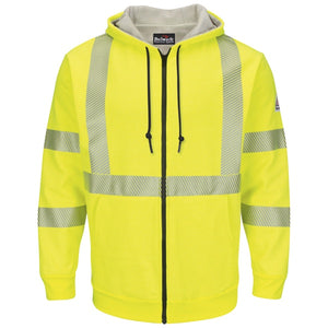 Bulwark Cat 3 Hi-Vis Zip-Front Hooded Fleece Sweatshirt - (SMZ4)