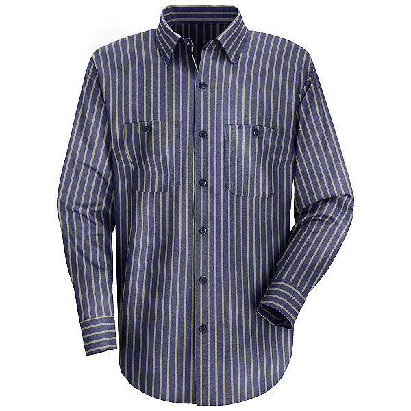 Red Kap SP14 Men's Industrial Long Sleeve Work Shirt – 65/35 Poly-Cotton, Wrinkle Resistant, Moisture Wicking