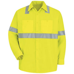 Red Kap Long Sleeve Hi-Visibility Work Shirt: Class 2 Level 2 - SS14