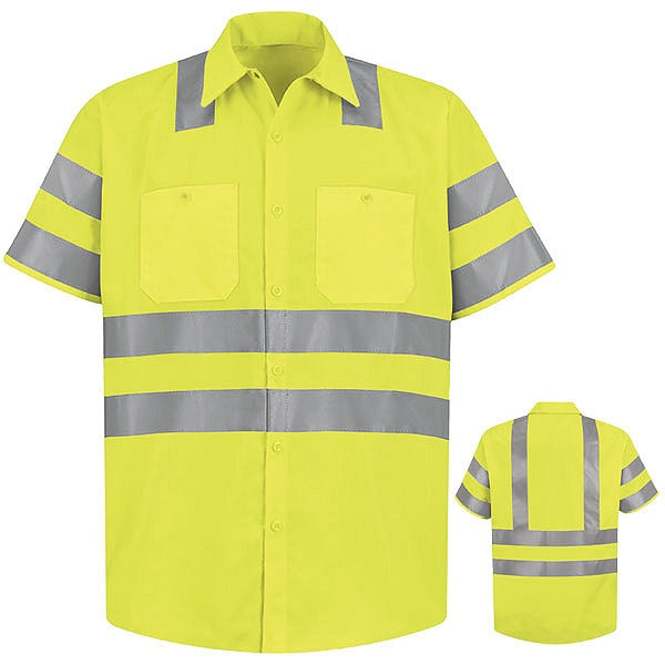 Red Kap Short Sleeve Hi-Vis Work Shirt: Class 3 Level 2 - SS24