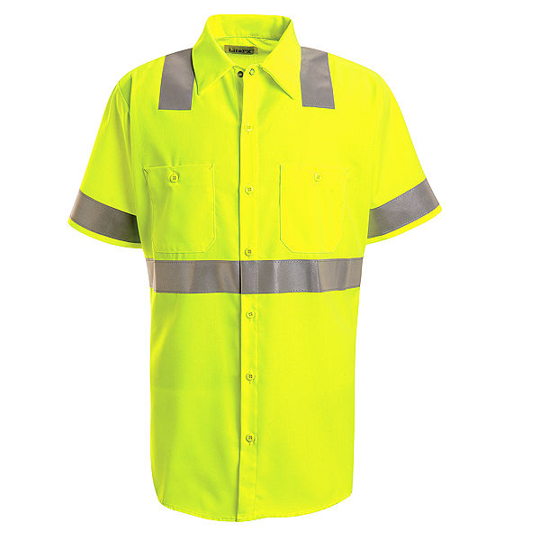 Red Kap Short Sleeve Hi-Vis Work Shirt: Class 2 Level 2 - SS24