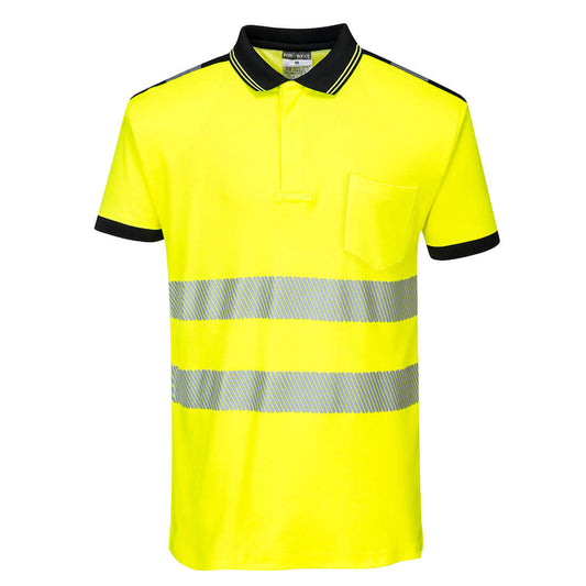 Portwest PW3 Hi-Vis Short Sleeve Polo Shirt (T180YBR)