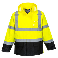 Portwest Hi-Vis Contrast Rain Jacket (US366YBR)