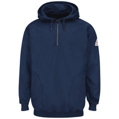 Bulwark Pullover Hooded Fleece Sweatshirt With 1/4 Zip - Cotton/Spandex Blend - Cat 2 - (SEH8NV)