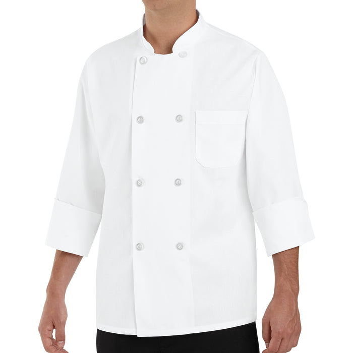 Red Kap Eight Pearl-Button Chef Coat - 0403WH