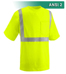 Reflective Apparel Safety Shirt: Hi Vis Pocket Shirt: Birdseye: ANSI 2 (VEA-102-ST)