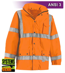 Reflective Apparel Safety Jacket: Hi Vis Parka: Breathable Waterproof Hooded: (VEA-431-ST)-2