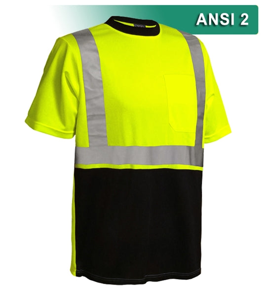 Reflective Apparel Safety Shirt: Hi Vis Pocket Shirt: Two-Tone Birdseye: ANSI 2 (VEA-102-ST-LB)