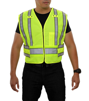 Reflective Apparel Public Safety Vest: Hi Vis Vest: 4pt Breakaway Tactical: ANSI 207 (VEA-551-ST)